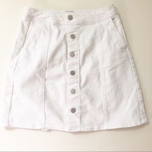 A NEW DAY Denim Silver button up Mini Skirt